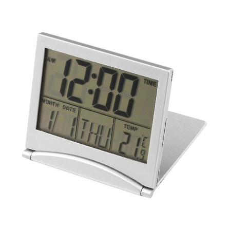 Ny Digital LCD Værsentral Foldbar Skrivebord Temperatur Reisevekkerklokke