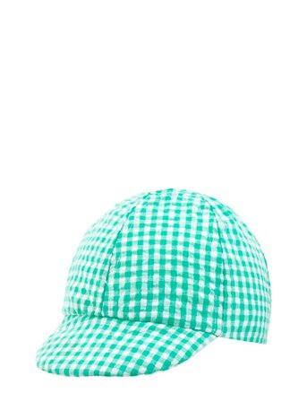 Boboli Poplin Cap Check - Green - XS/45