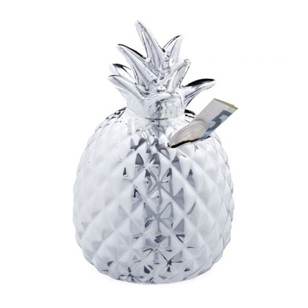 Spargris Ananas i silver