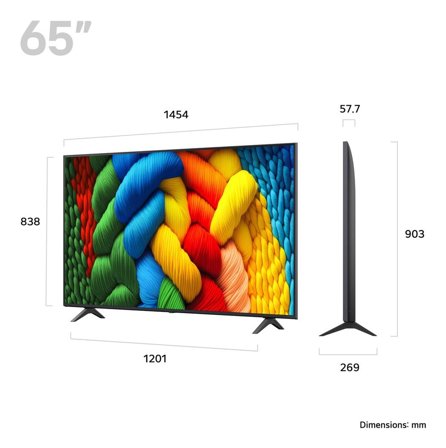 LG 65" NANO80 AI 4K NanoCell Smart TV (2025) 60Hz, 4K NanoCell, webOS 25, ALLM, eARC, 3x HDMI, Alpha 7 AI-prosessor