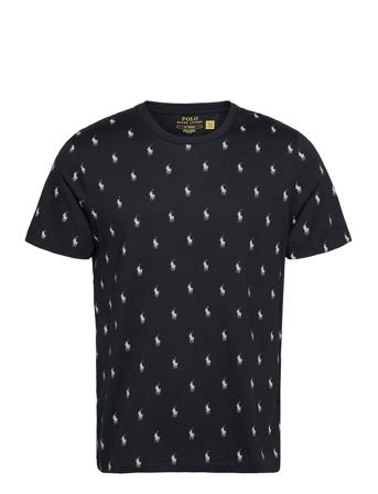 Allover Pony Cotton Jersey Sleep Shirt Tops T-Kortærmet Skjorte Black Polo Ralph Lauren Underwear