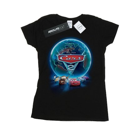 Disney Dam/Kvinnor Bilar Globe Film Affisch Bomull T-shirt XXL