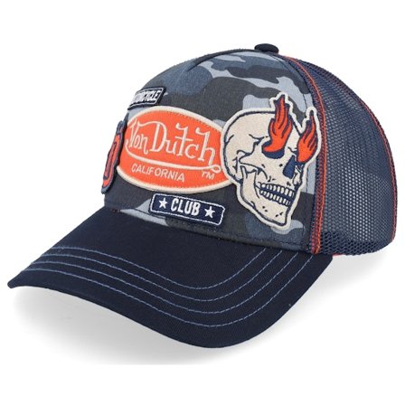 Von Dutch - Camo - trucker - Cap - Multi Patches Blue/Camouflage/Black A-Frame Trucker - Hatstore
