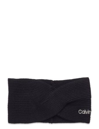 Essential Knit Headband Accessories Headwear Headbands Svart Calvin Klein