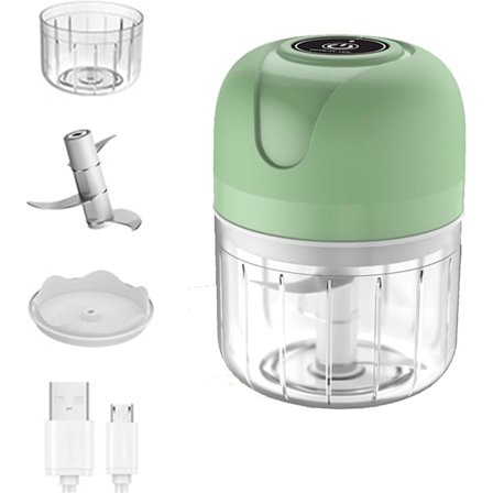 Mini Elektrisk Hvitløkshakker, Trådløs Bærbar Matprosessor, Blender 250ml Mini Hvitløkshakker for Hvitløk, Grønnsaker, Frukt, Løk, Kjøtt, Salat