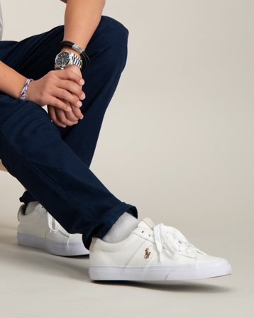 Polo Ralph Lauren Sayer Canvas Sneaker Hvit Sko Gutt - Kids Brand Store