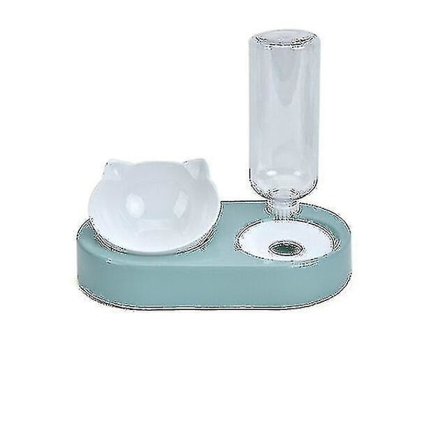 Katteskål og automatisk vanndispenser Kattefôrer for enkel vanndrikking Kjæledyrutstyr (grønn)