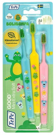 TePe GOOD Mini Extra Soft Tandbørster Børn 0-4 år 3-pak, Medicin & Pleje, Mund & Tandpleje, Tandbørster