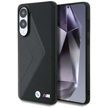 BMW Overdimensioneret MagSafe-etui i læder med striber til Samsung Galaxy S25 Edge - sort