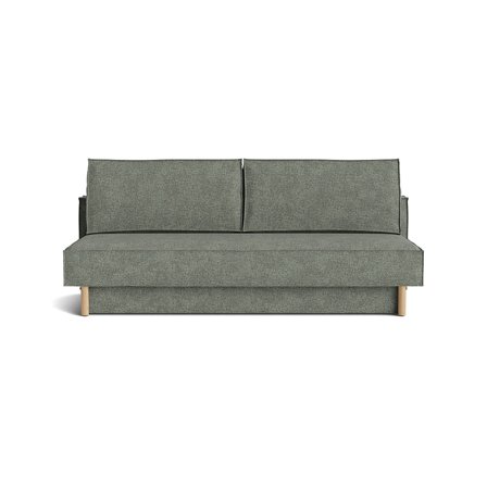 Noor 3-Sitzer-Schlafsofa, Stauraum, Casone Hell Grau/Grün, einfarbig, modernes Design mit Bettkasten, komfortable Polsterung, Breite 89,5cm.