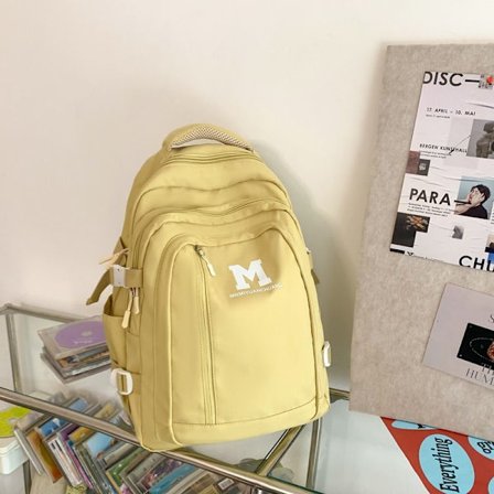 Studenterrygsæk Mori enkel all-match rygsæk mellemskoleelever campus stor kapacitet rejserygsæk-gul