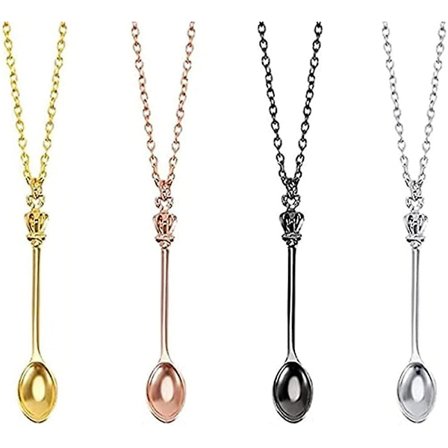 4 st Acsergery present skedhänge halsband charm skedhänge halsband liten mini tesked