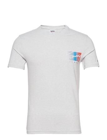 Tjm Script Box Logo Tee Grey Tommy Jeans