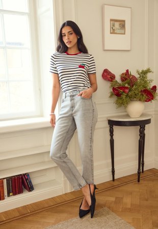 BUBBLEROOM Slim Ankle Jeans Light grey 40