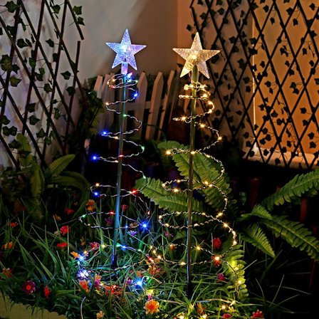 Solar LED julgran gräsmatta ljus dekoration