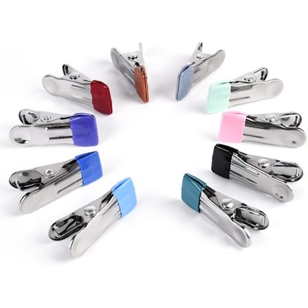 10 stk rustfrie klesklyper i rustfritt stål, multifunksjonelle klesklyper, sklisikre klesklyper i metall