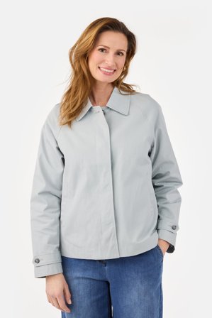 B. COPENHAGEN - Kort Frakke - Lysegrå - Klassisk Krave