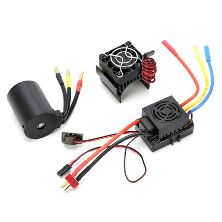 3650 4300KV Vanntett 4 Poler Børsteløs Motor 60A ESC Varmeavleder Combosett for 1/10 RC Bil