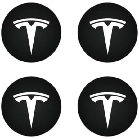 Hjulnavkapslar Cover (4st) för KAVANIC Tesla Model Y Model 3 Modifiering Cover (svart/mattsvart)
