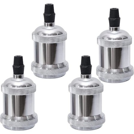 E27 Vintage-lampunkanta, keraaminen lampunpitimen sovitin, hopea