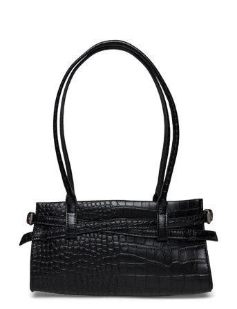 Gina Tricot Croco Buckle Shoulder Bag - Black - ONE SIZE