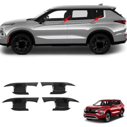 for Mitsubishi Outlander 2023 2024 2025 Dørhåndtak Skål Deksel Trim (Svart)