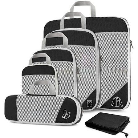 Rejseopbevaringsposer 6 stykker sæt SORT