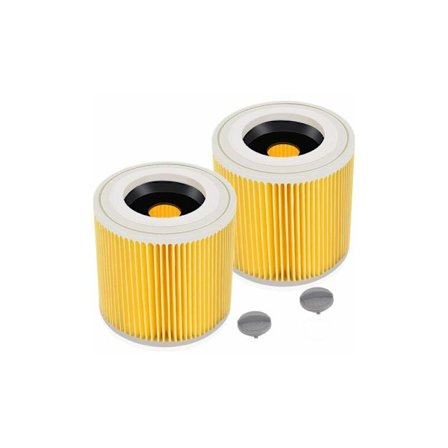 2-pack patronfilter för WD3 Premium WD2 WD3 WD3P WD3 MV2 MV3 WD3 filter Ersättningsfilter för Kärcher dammsugare 6.414-552.0/64145520