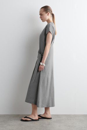 COS Women's Vestido Camiseta Con Frontal Cruzado in Gris