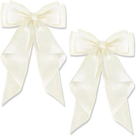 2 STK. VITA Store Hårklemmer med Lang Silkeagtig Satin, Ensfarvet Fransk Hårspænde Enkle Håraccessories til Kvinder Piger