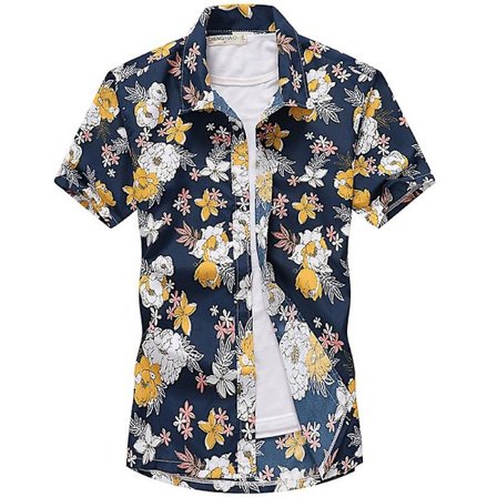 Miesten Hawaiian Beach Shirt Lyhythihainen Button Up Topit