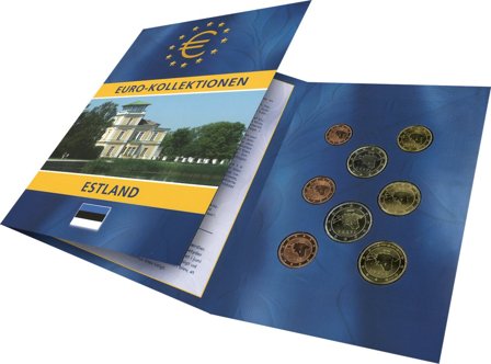 Estland - Euro møntsæt i folder - Dansk