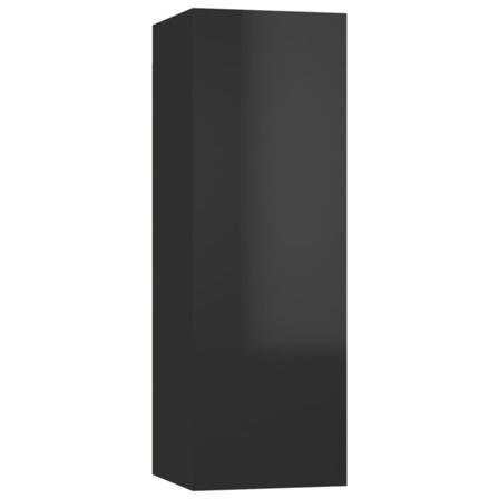 Vidaxl Tv-skåp Svart Högglans 30,5x30x90 Cm Konstruerat Trä Svart