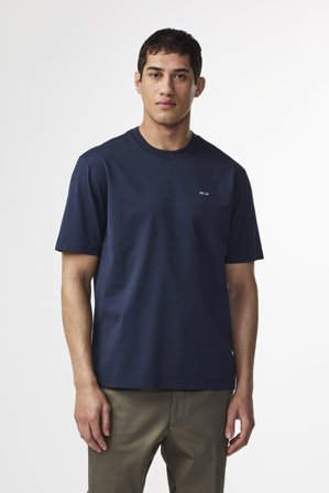 Abel Logo T-shirt Herr Blå Bomull