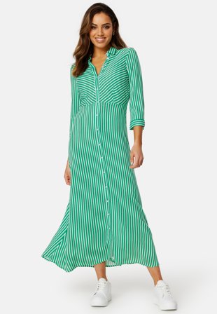 BUBBLEROOM Damaris Dress Green / White Klær