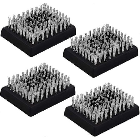 4 stk. erstatningshoder for grillbørste, trådbørste-fri grillrensebørste, utskiftbare hoder passer Mo