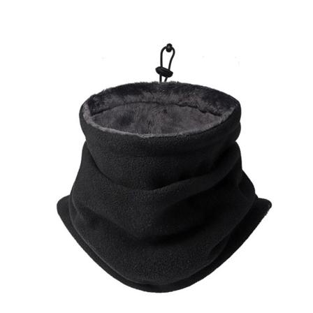 Halsduk 2 I 1 & Mössa För Löpning Cykling Utomhus Med Päls Inuti Black One Size