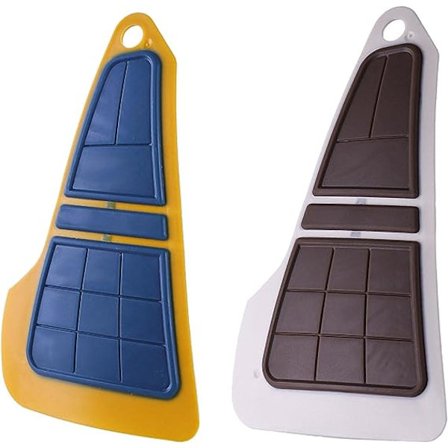 2 stk. bærbar vaskebørste vægmonteret rengøringsværktøj genanvendelig til hjem, vindue, opvask, blå og brun