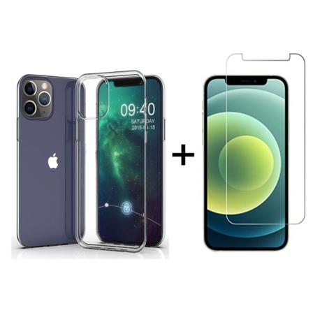 iPhone 12 Pro Max - Silikonskall + skjermbeskytter Transparent