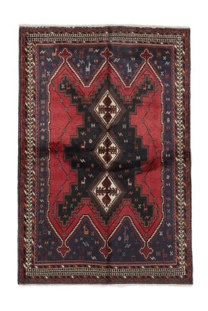 Hand Knotted Persian Afshar Rug 152X227 Black/Dark Red