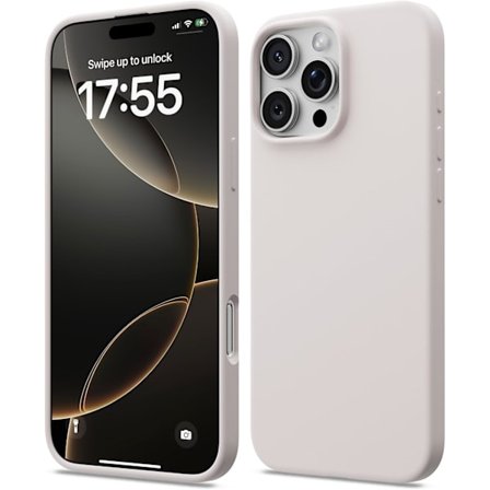 17 Pro Max Flydende Silikone Stødsikkert Cover Kompatibelt med 17 Pro Max Blødt Cover Fuld Beskyttelse Cover (Lysegrå)