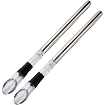 2-pakning Vinkjøler Vinflaskekjøler Rustfritt Stål Vinkjøler Vinkaraffel med Vinlufter