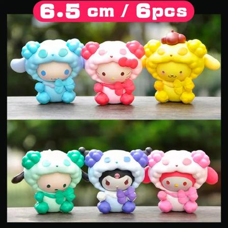 #2 SANRIO Toys My Melody Dolls Kawaii Figurine Blind Box Heminredning Japansk Söt Julklapp Anime Cartoon Collection No.22 Cosplay 6.5cm 1 Set with 