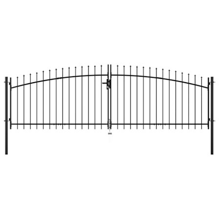 Dubbelgrind med spjut-toppar 400x200 cm