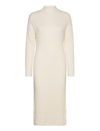 Knitted Turtleneck Dress Polvipituinen Mekko White Gina Tricot
