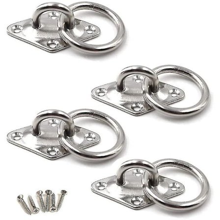 M6 Loftmonteret Krog 304 Rustfrit Stål Væghængt Krog Til Yoga Sving Båd Hardware 4 Pak (Skruer Medfølger)