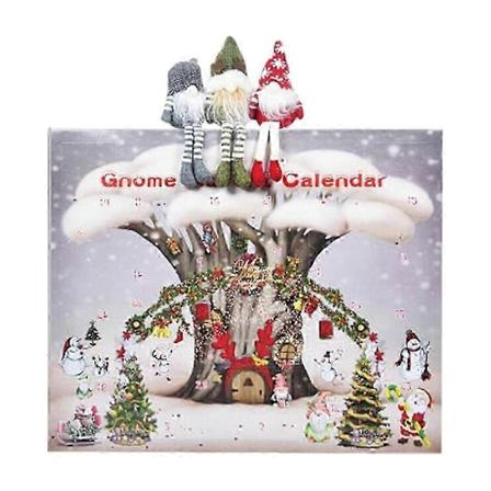 Jule-Nisse Adventskalender 2024 med 24 Stykker Plysj-Nisser, Julegave 2024 for Barn og Voksne