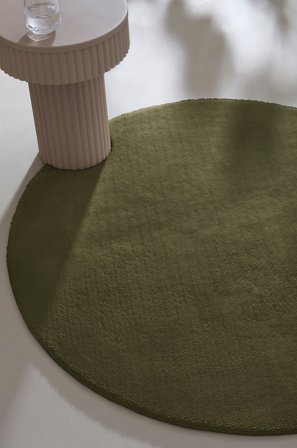 Jotex - Rund Luggteppe Polyester Grønn farge CORAL - Kjøp Lugg- & ryetepper hos Jotex