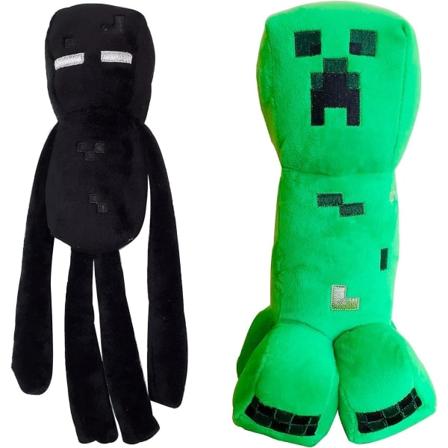 2 stk. Creeper og Enderman - Plyslegetøj