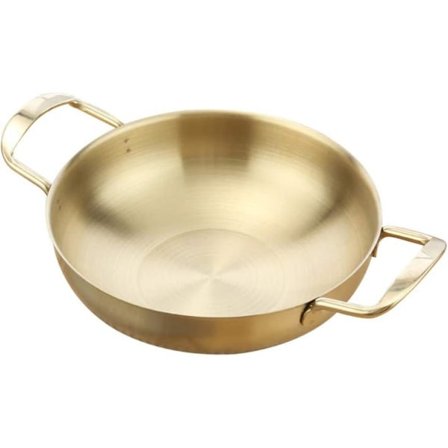 CDQ Hushållsstekt stekpanna i rostfritt stål med två handtag (gyllene) gold